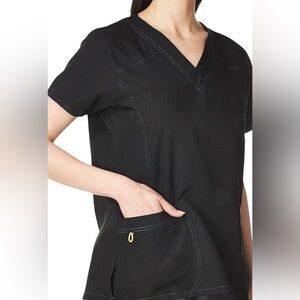 Wonder Wink black plus size stretchy Scrub Top  Sz 2X